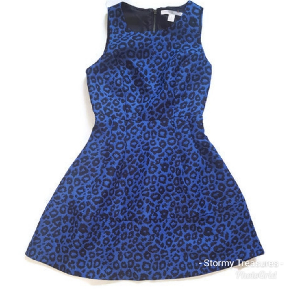 Forever 21 Blue Leopard Print Dress. Size XS